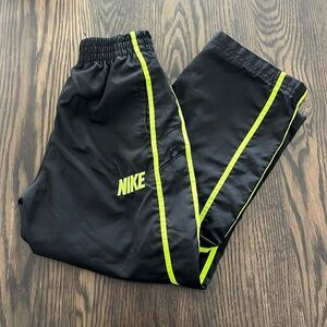 Size 4 Boys Nike Black with Lime Green Stripe Wind pants